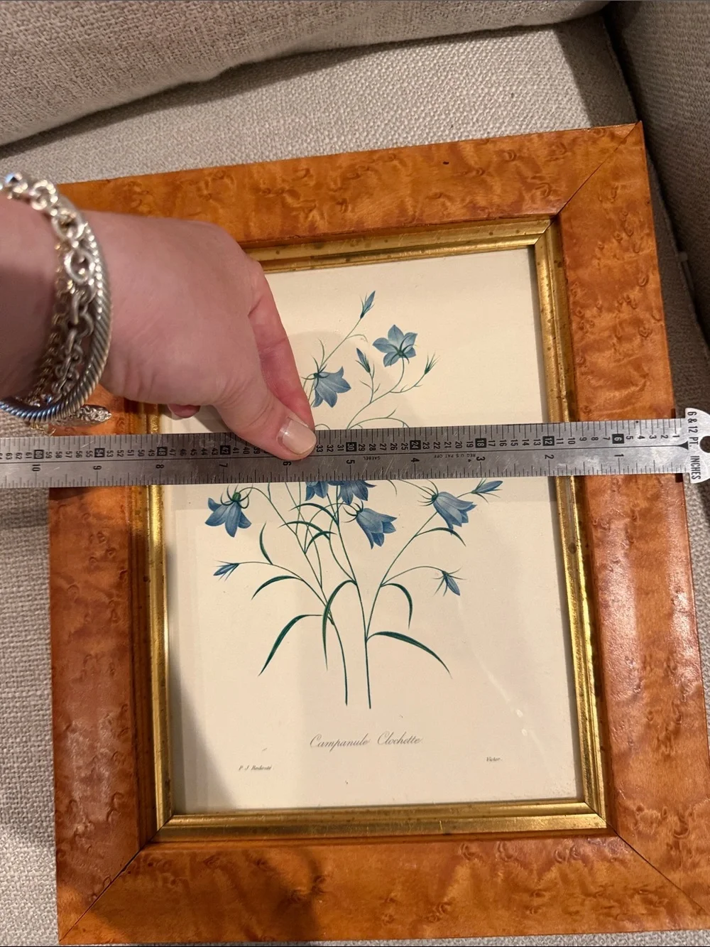 Framed Blue Botanical Print - Blue Floral Wall Art made in England